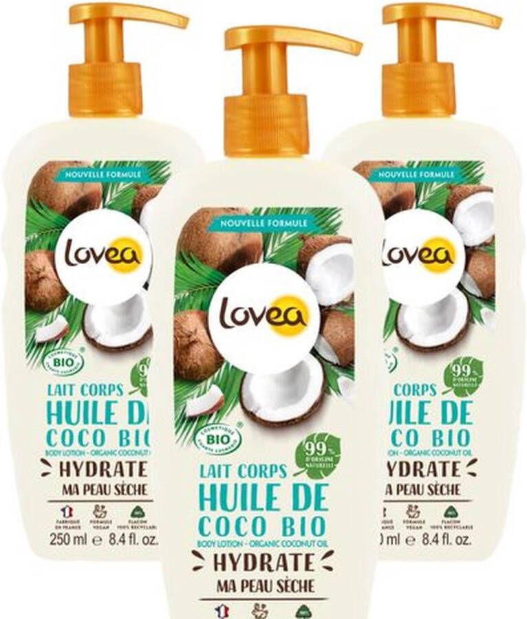 Lovea Biologische Bodylotion Kokos 3 x 250 ml Voordeelverpakking