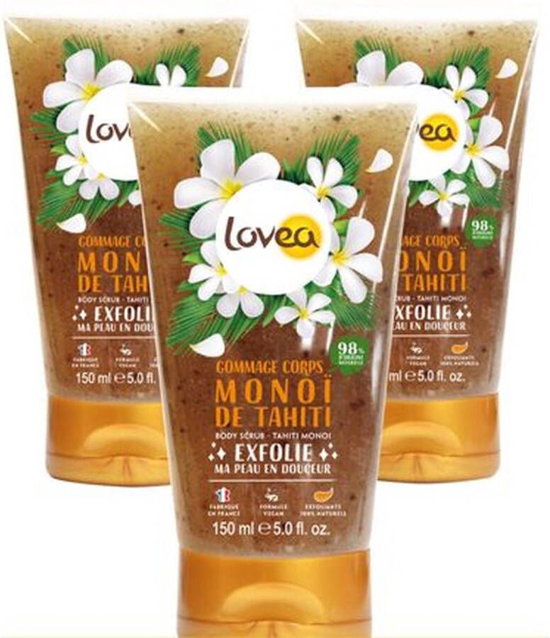 Lovea Body Scrub Tahiti Monoï 3 x 150 ml Voordeelverpakking
