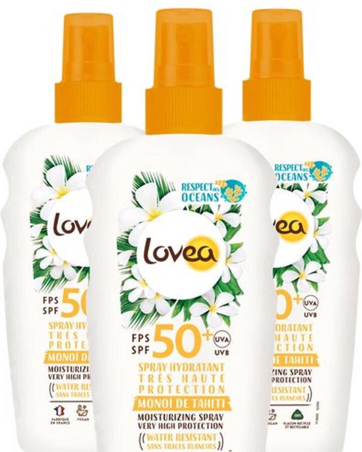 Lovea Sun Zonnebrand Spray SPF 50+ 3 x 150 ml Voordeelverpakking