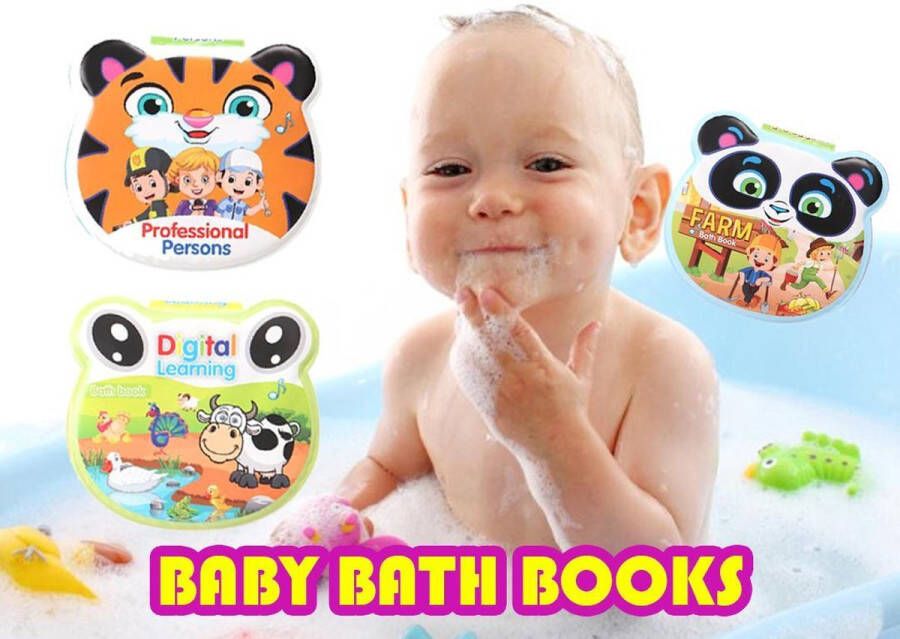 Lovely Baby babyboekje knisperboekje Babyspeelgoed zwemband Babybadboekjes Douchen Leren speelgoed | Zwevend boek | Waterdicht kinderbad voor peuters Bath book Tijger