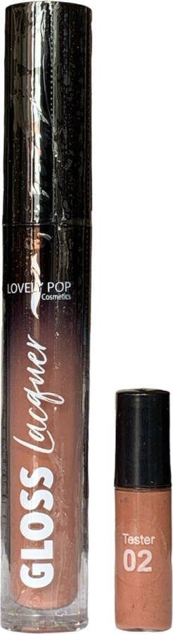 Lovely Pop Cosmetics Ultra Glans Lipgloss Tinted Gloss Ultra Shiny Hydraterend Beige Nummer 02 Burning 1 Flesje met 3 5 ml
