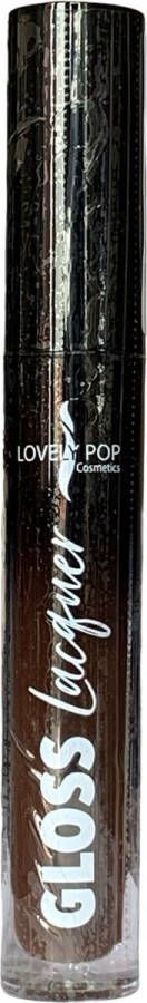 Lovely Pop Cosmetics Ultra Glans Lipgloss Tinted Gloss Ultra Shiny Hydraterend Donker Bruin Nummer 06 Guilty Pleasure 1 Flesje met 3 5 ml