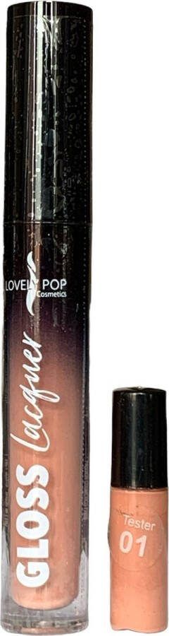 Lovely Pop Cosmetics Ultra Glans Lipgloss Tinted Gloss Ultra Shiny Hydraterend Nude Nummer 01 Lingerie 1 Flesje met 3 5 ml