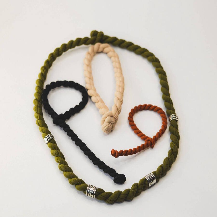 LoveTies Pack: Haarband Kaki + mini midi & maxi haarelastiek Multicolor