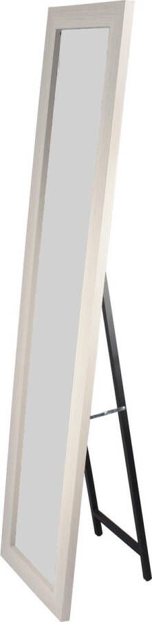 GS Quality Products Lowander staande spiegel 160x40 cm passpiegel vrijstaande garderobe spiegel wit houten lijst