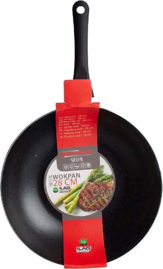 Löwenthal Hoogwaardige wokpan PRO Ø 28 cm PFOA vrije anti-aanbaklaag Zwart Chef's choice