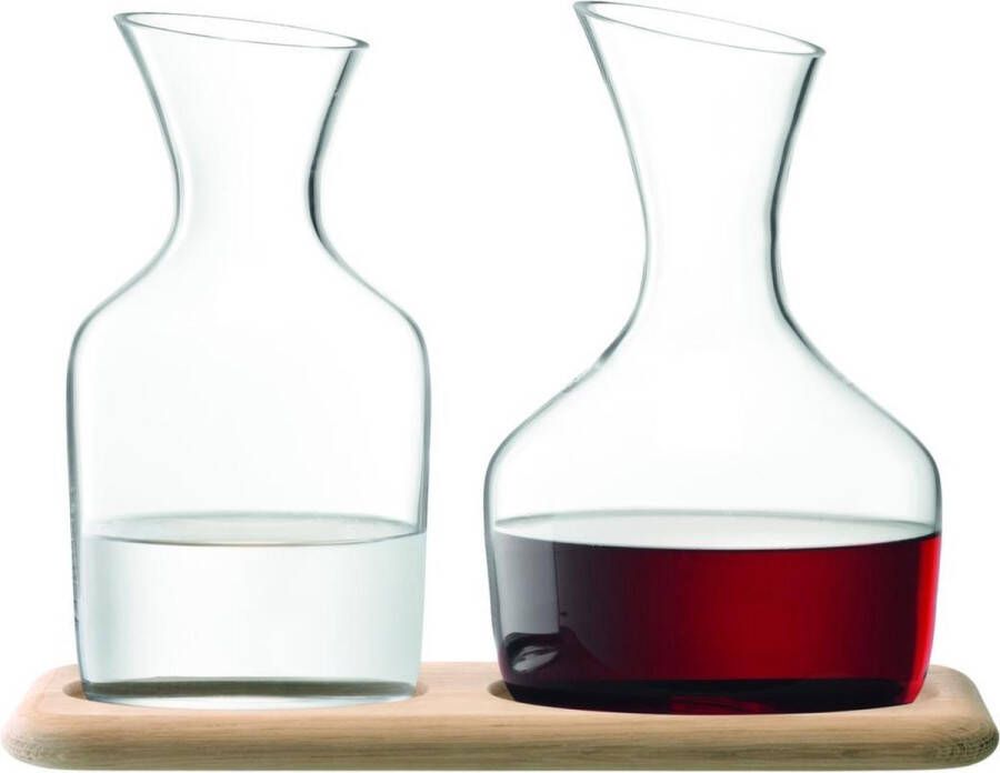 LSA L.S.A. Wine Karaf Set met Onderzetter Set van 2 Stuks Glas Transparant