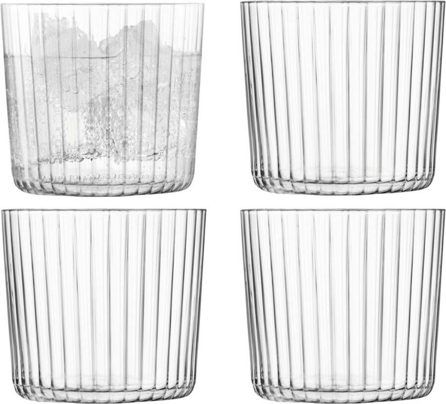 LSA International L.S.A. Gio Line Tumbler Glas 310 ml Set van 4 Stuks Glas Transparant