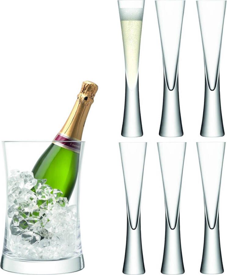 LSA L.S.A. Moya Champagne Serveerset Set van 7 Stuks Glas Transparant