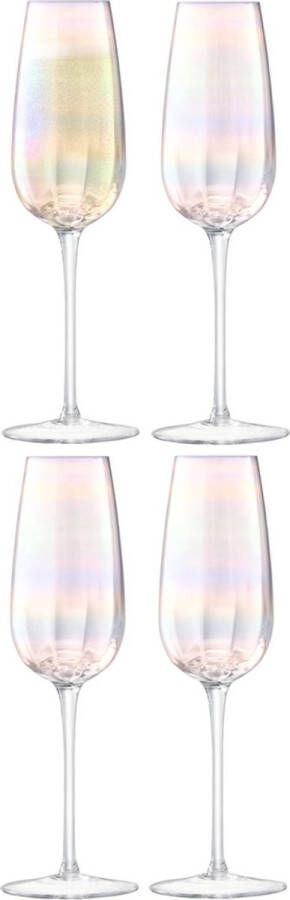 LSA International L.S.A. Pearl Champagneglas 250 ml Set van 4 Stuks Parelmoer