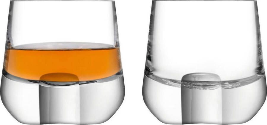 LSA L.S.A. Whiskey Cut Tumbler Glas 180 ml Set van 2 Stuks Glas Transparant