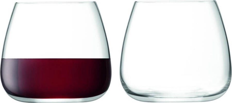 LSA International L.S.A. Wine Culture Wijnglazen Stemless 385 ml Set van 2 Stuks