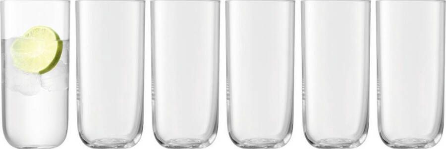 LSA L.S.A. Uno Tumbler Glas 490 ml Set van 6 Stuks Glas Transparant