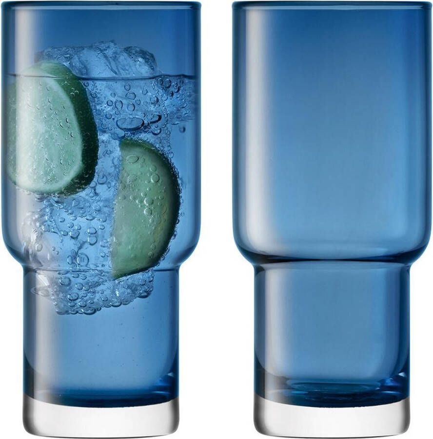 LSA L.S.A. Utility Longdrinkglas 390 ml Set van 2 Stuks Glas Blauw