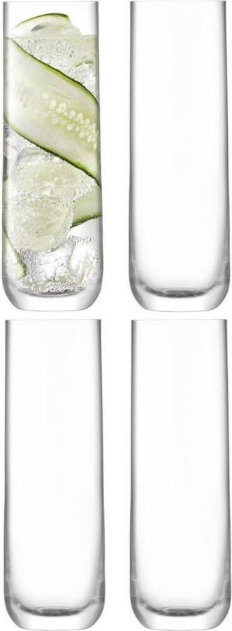 L.S.A. Borough Longdrinkglas 420 ml Set van 4 Stuks Glas Transparant