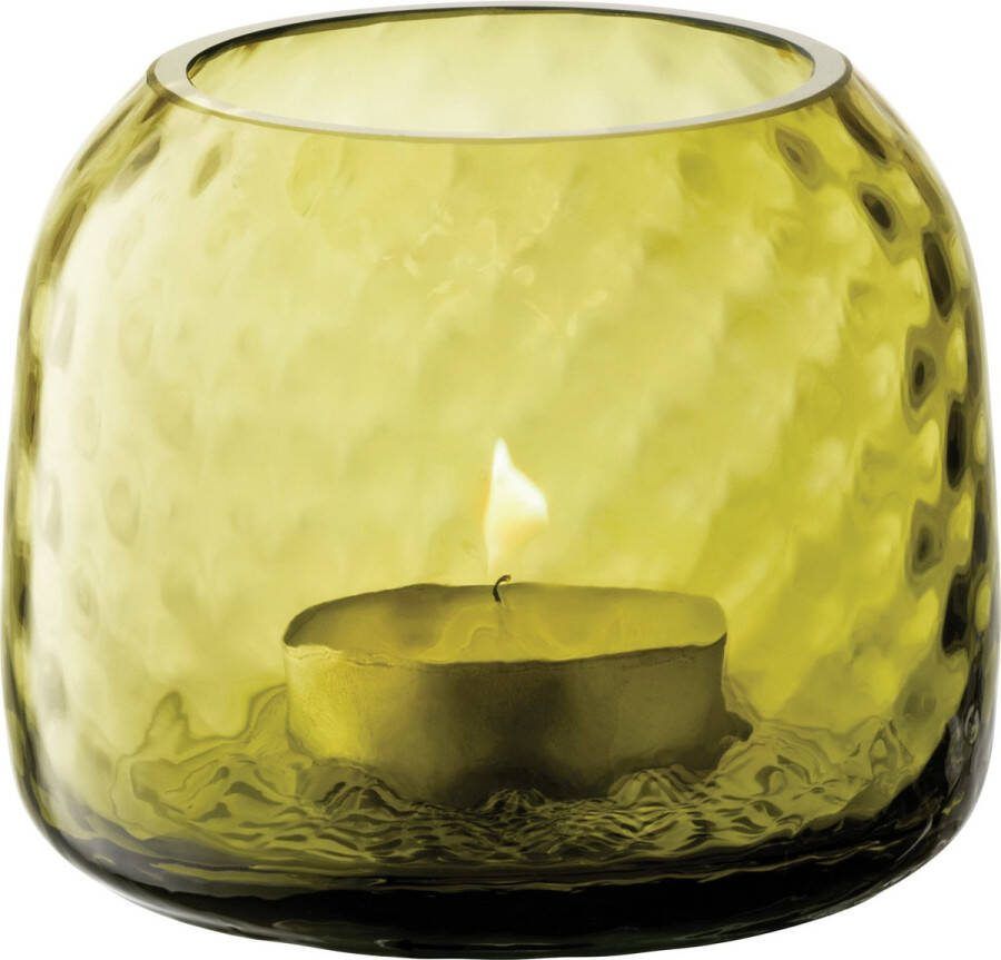 L.S.A. Dapple Waxinelichthouder 7 cm Woodland Green Glas Groen
