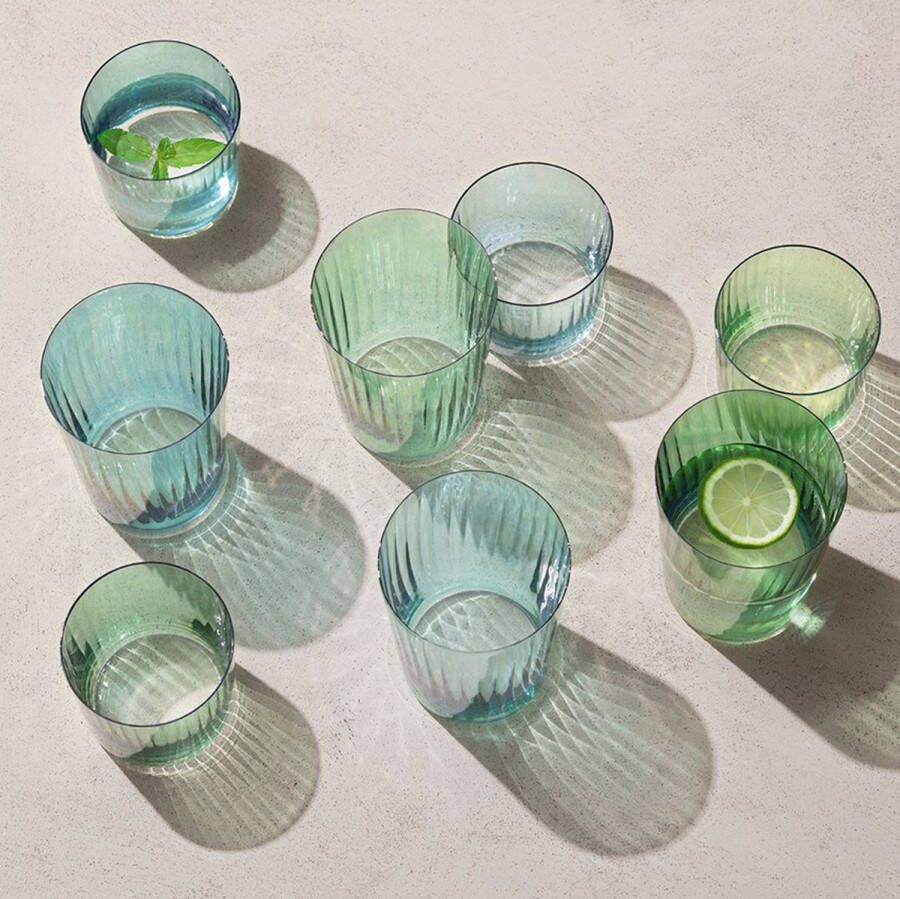 L.S.A. Gems Tumbler Glas 560 ml Set van 4 Stuks Assorti Glas Rood