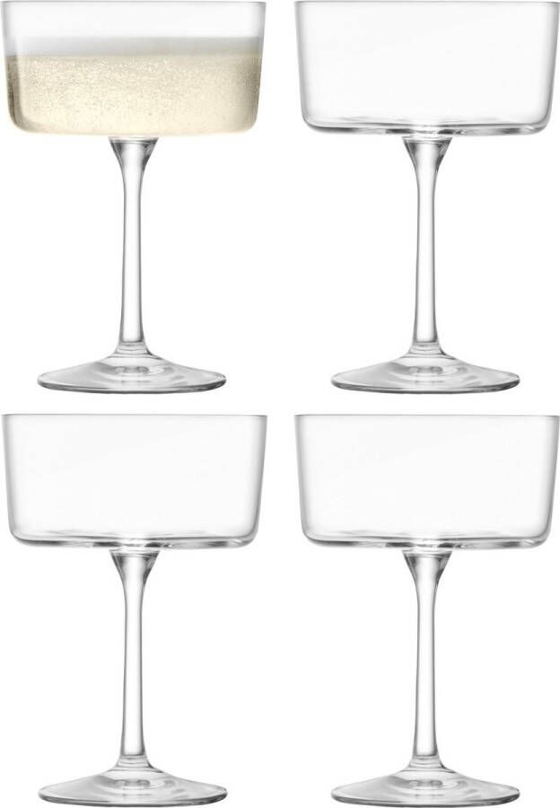 L.S.A. Gio Cocktailglas 230 ml Set van 4 Stuks Glas Transparant