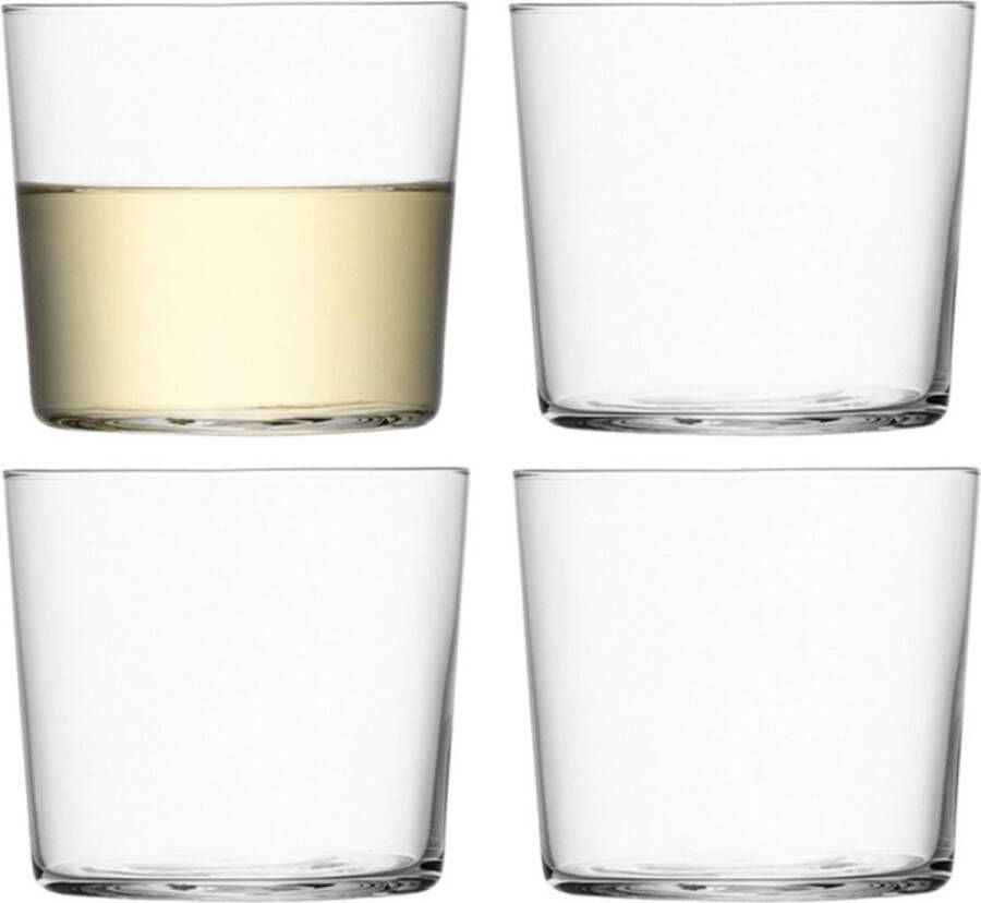 LSA L.S.A. Gio Tumbler Glas Laag 310 ml Set van 4 Stuks Glas Transparant