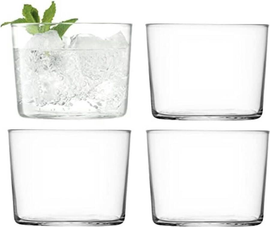 LSA L.S.A. Gio Tumbler Glas 220 ml Set van 4 Stuks Glas Transparant