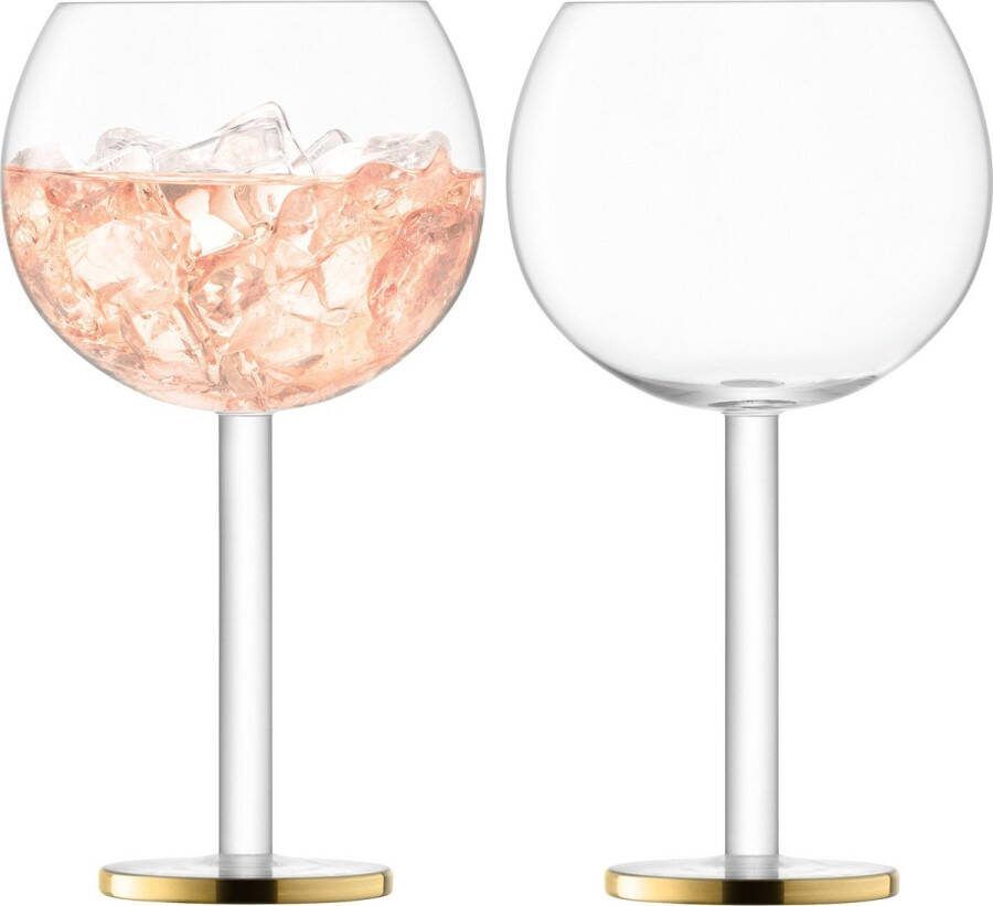 L.S.A. Luca Balloon Glas 320 ml Set van 2 Stuks Glas Goud