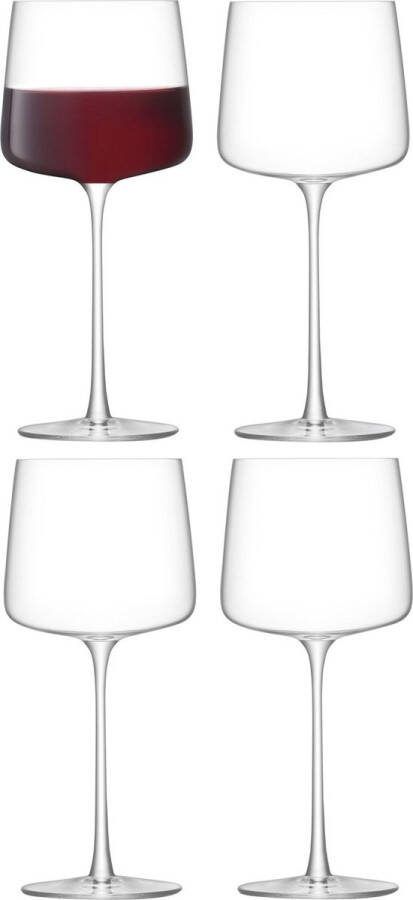 L.S.A. Metropolitan Wijnglazen 400 ml 4 Stuks Glas Transparant