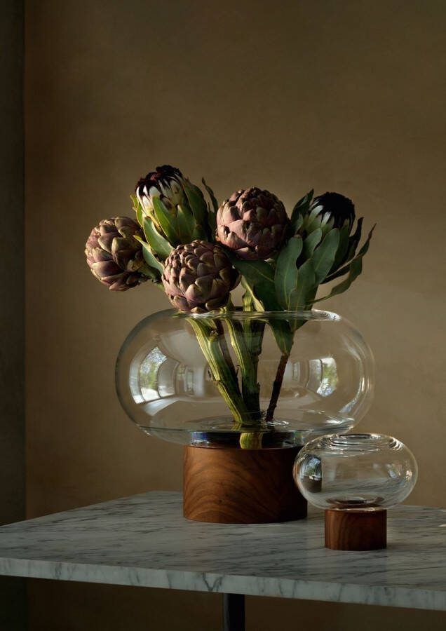 L.S.A. Oblate Vaas 13 5 cm Glas Transparant