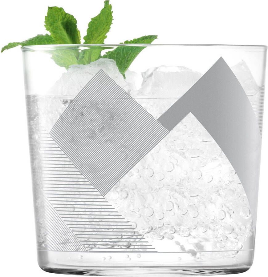 L.S.A. Peaks Tumbler Glas 310 ml Set van 4 Stuks Glas Grijs