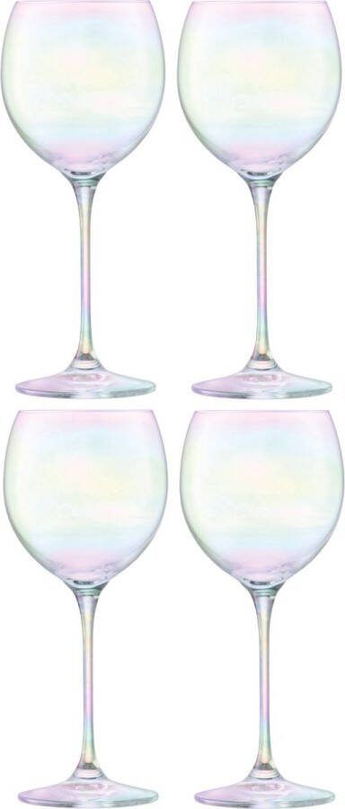 L.S.A. Polka Balloon Glas 525ml Mother of Pearl Set van 4 Stuks Glas Transparant