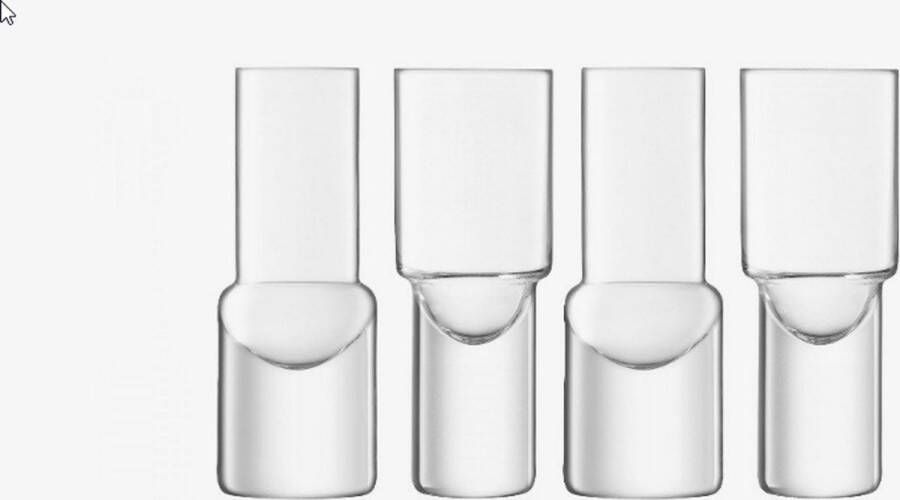 L.S.A. Vodka Shotglas 50 ml Set van 4 Stuks Transparant