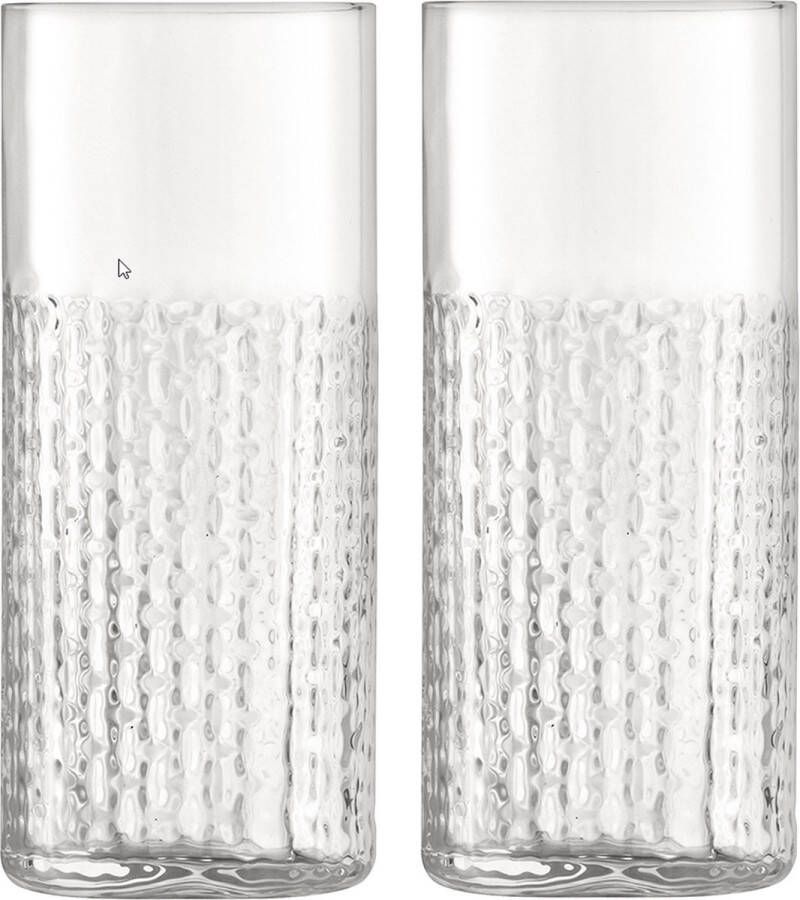 L.S.A. Wicker Longdrinkglas 400 ml Set van 2 Stuks Transparant