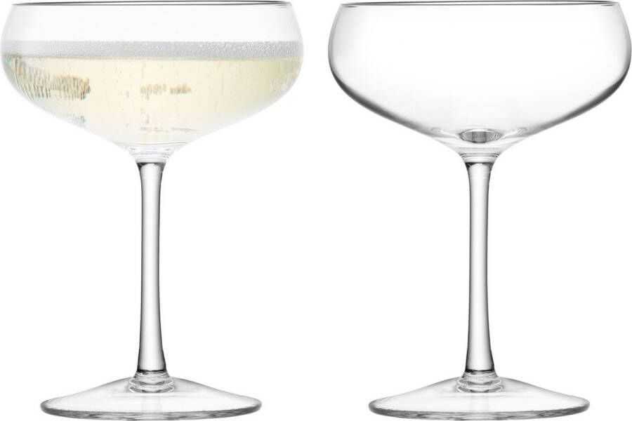 L.S.A. Wine Champagnecoupe 220 ml Set van 2 Stuks Glas Transparant