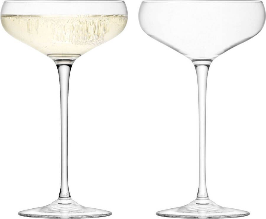 L.S.A. Wine Champagnecoupe 300 ml Set van 2 Stuks Glas Transparant