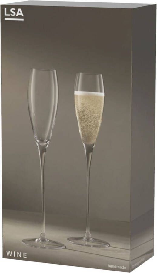 L.S.A. Wine Champagneglas 160 ml Set van 2 Stuks Glas Transparant