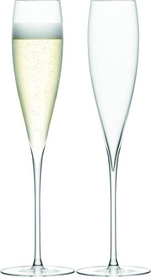 LSA L.S.A. Savoy Champagne Flute 200 ml Set van 2 Stuks Glas Transparant