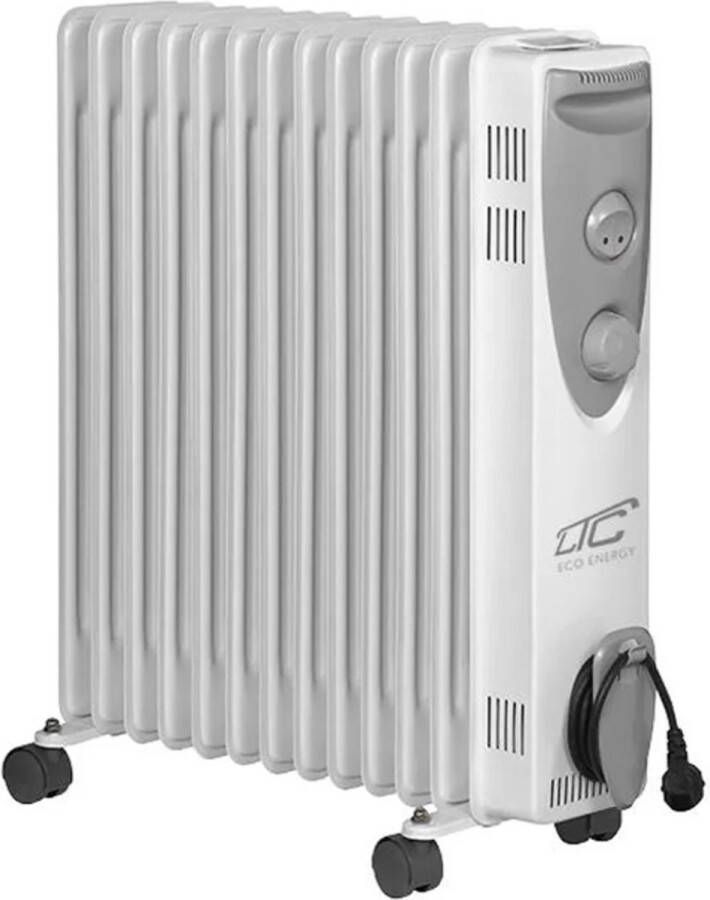 Ltc Kachel Olieverwarming 3 lamellen | 3 verwarmingsniveaus 2500W Wit