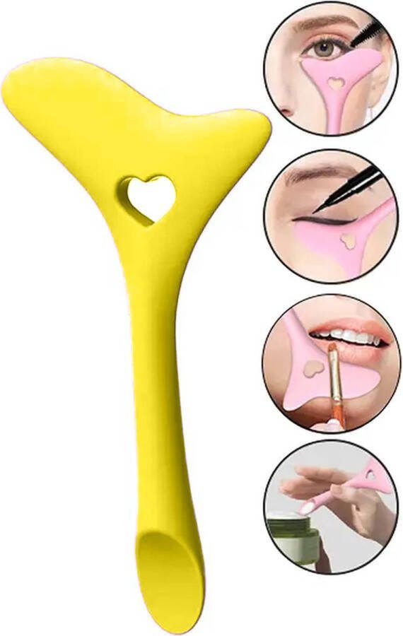 Luboris Eyeliner Tool Oogpotlood Hulpmiddel Wing Eyeliner Siliconen Eyeliner Stencils Mascara Make-up Applicator Make-Up Beauty Tool Geel