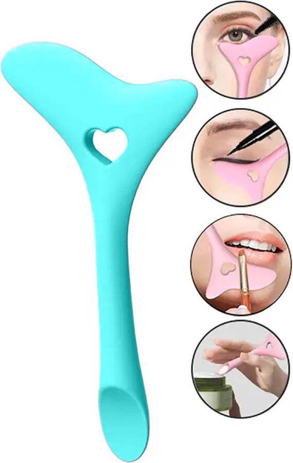 Luboris Eyeliner Tool Oogpotlood Hulpmiddel Wing Eyeliner Siliconen Eyeliner Stencils Mascara Make-up Applicator Make-Up Beauty Tool Turqoise