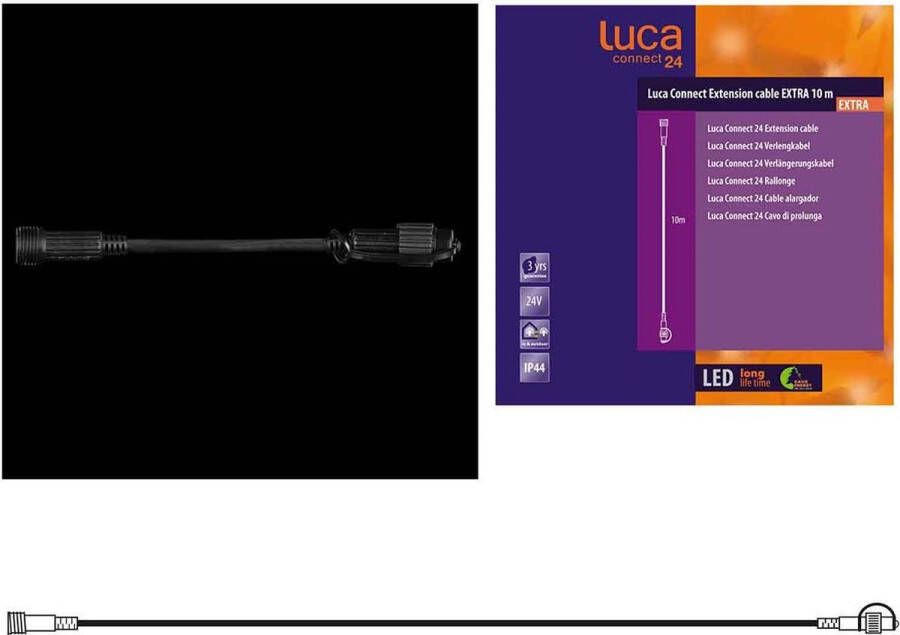 Luca lighting connect 24 verlengsnoer 10 meter Zwart