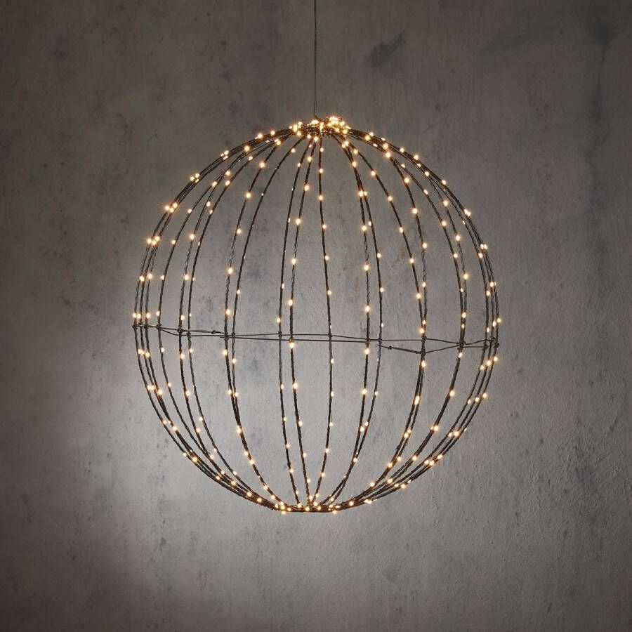 Luca lighting Kerstverlichting Bal met Warm Witte LED Lampjes Ø50 cm Zwart