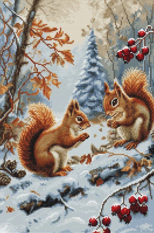 Luca-S Borduurpakket Joy of the Squirrels Vreugde van de Eekhoorns BU5064