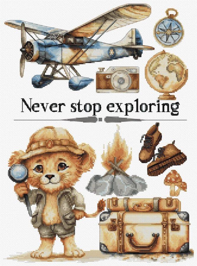 Luca-S Never Stop Exploring borduren (pakket) B1408