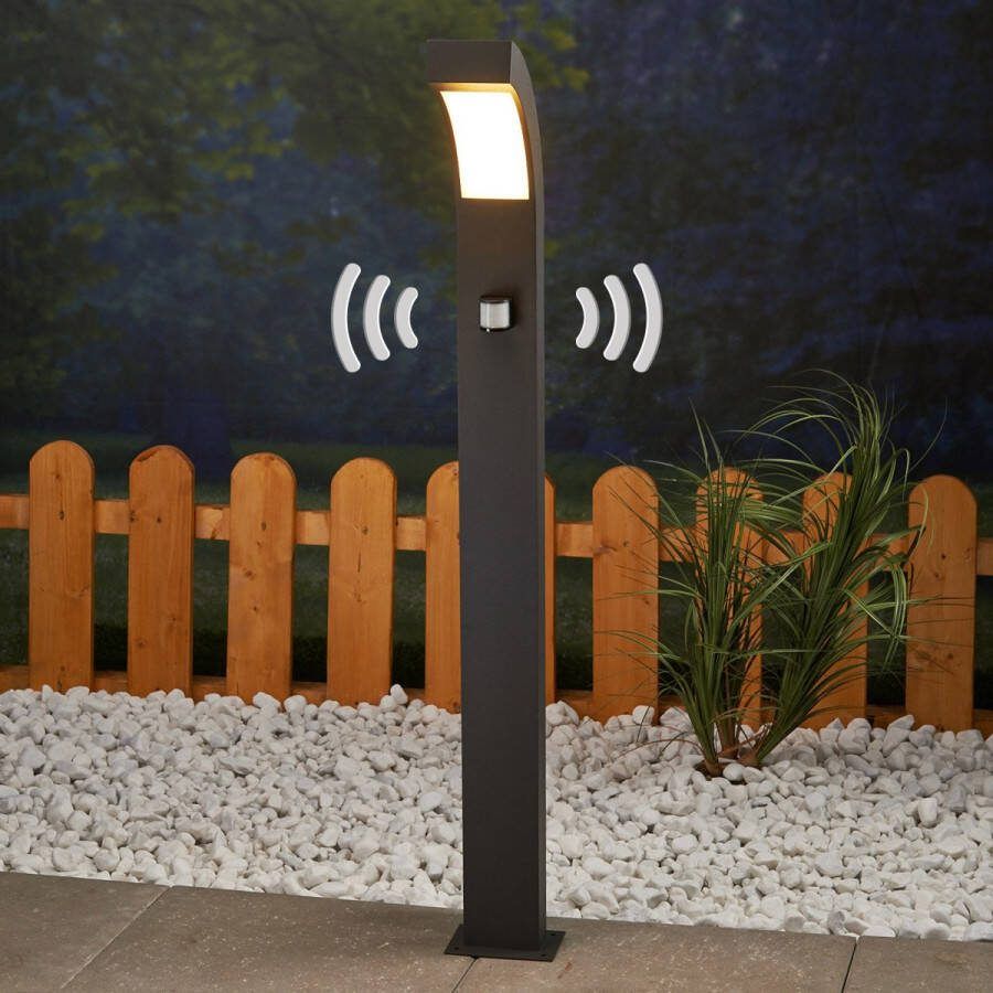 Lucande Padverlichting zuillampen 1licht aluminium kunststof H: 100 cm antraciet wit transparant Inclusief lichtbron