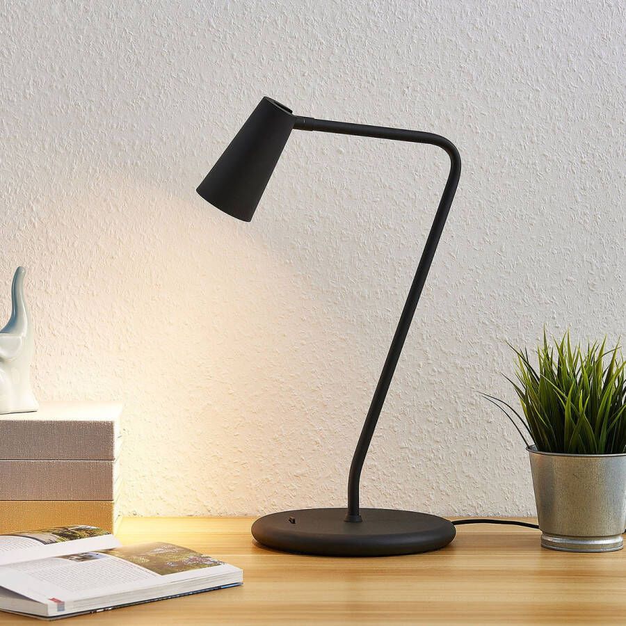 Lucande bureaulamp 1licht metaal H: 42 cm GU10 zwart goud
