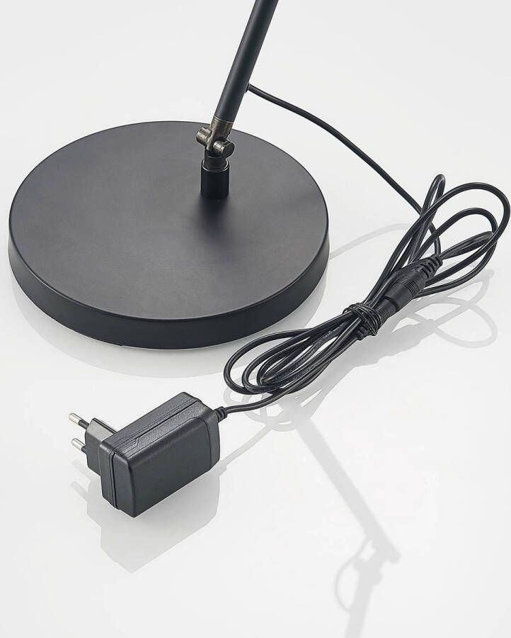 Lucande LED bureaulamp- met dimmer 1licht metaal H: 46 cm mat zwart Inclusief lichtbron