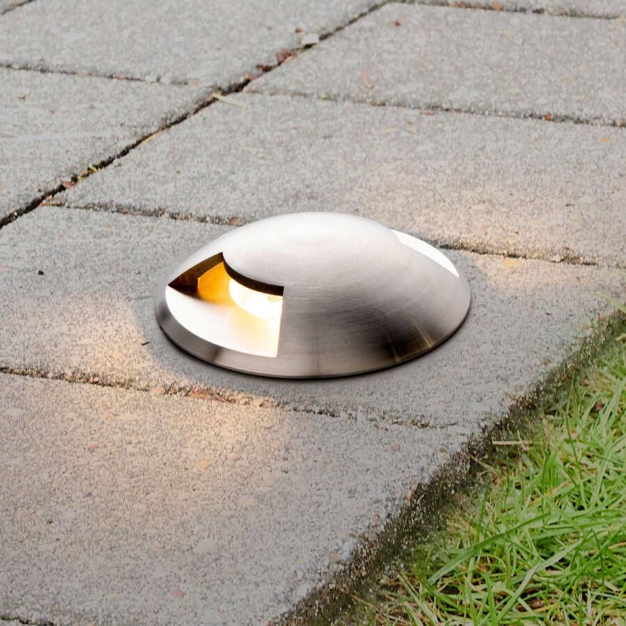 Lucande LED inbouwspot 1licht aluminium glas H: 9.5 cm titaan geanodiseerd helder Inclusief lichtbron