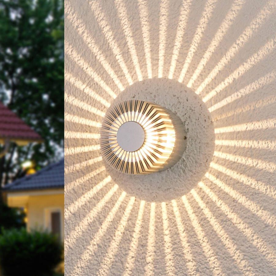 Lucande LED wandlamp buiten 1licht aluminium geborsteld aluminium Inclusief lichtbron