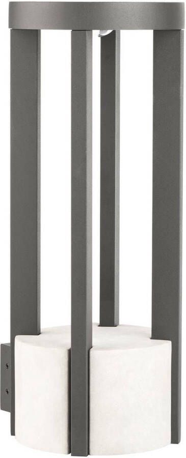 Lucande LED wandlamp buiten 1licht aluminium kunststof H: 42 cm donkergrijs (RAL 840-M) Inclusief lichtbron