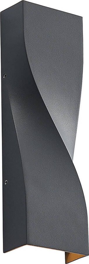 Lucande LED wandlamp buiten 1licht Aluminium polycarbonaat H: 26 cm antraciet Inclusief lichtbron
