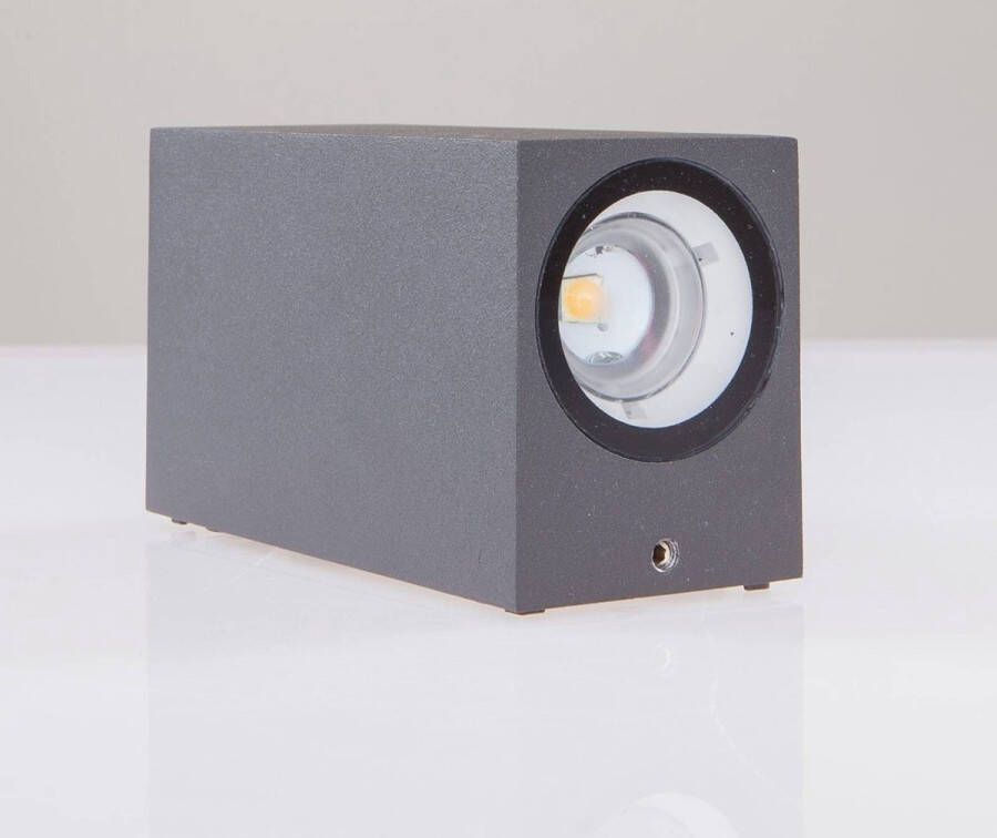 Lucande LED wandlamp buiten 2 lichts aluminium H: 14.5 cm grafiet Inclusief lichtbronnen